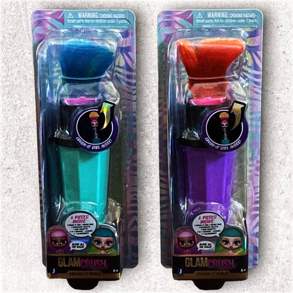 Lot 2 Glam Crush Crush-It Girls Big Surprise Who's Inside, Mystery accessory NEW